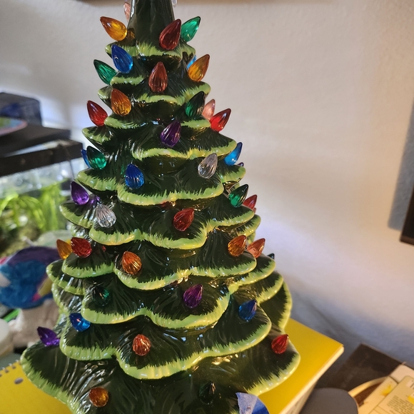 Ceramic Christmas Tree with Multicolor Lights Up Working